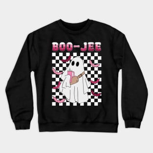 Spooky Season Cute Ghost Halloween Costume Boujee Boo-Jee Crewneck Sweatshirt